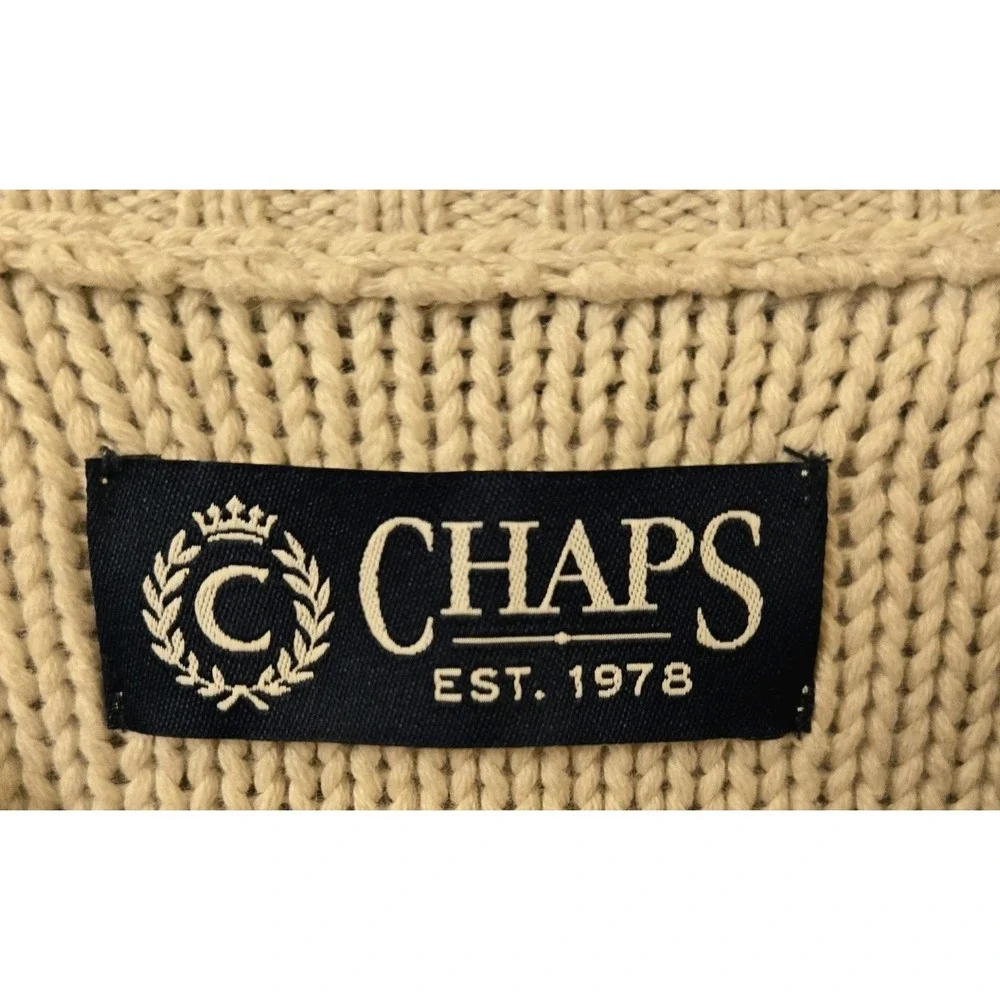 Chaps Ivory Classics Cable Knit Pullover Round Neck Long Sleeve Sweater Mens XXL